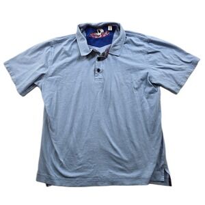 Robert Graham Polo Shirt‎ Mens Small Medium Blue Cotton Short Sleeve Skull Roses
